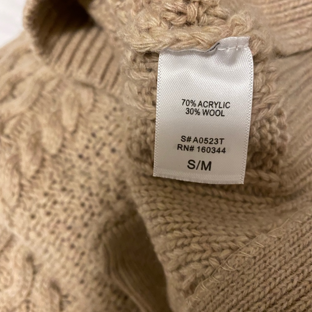 Tan Chunky Knit Open Back Sweater - Picture 10 of 10